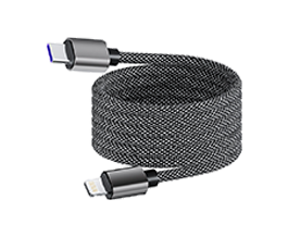 Auto-retracting Braided Nylon Self-winding Data Cable