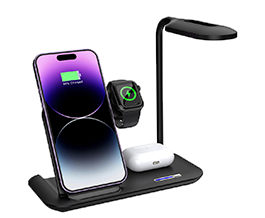 Dual-Cable 5-in-1 Foldable Stand Wireless Charger